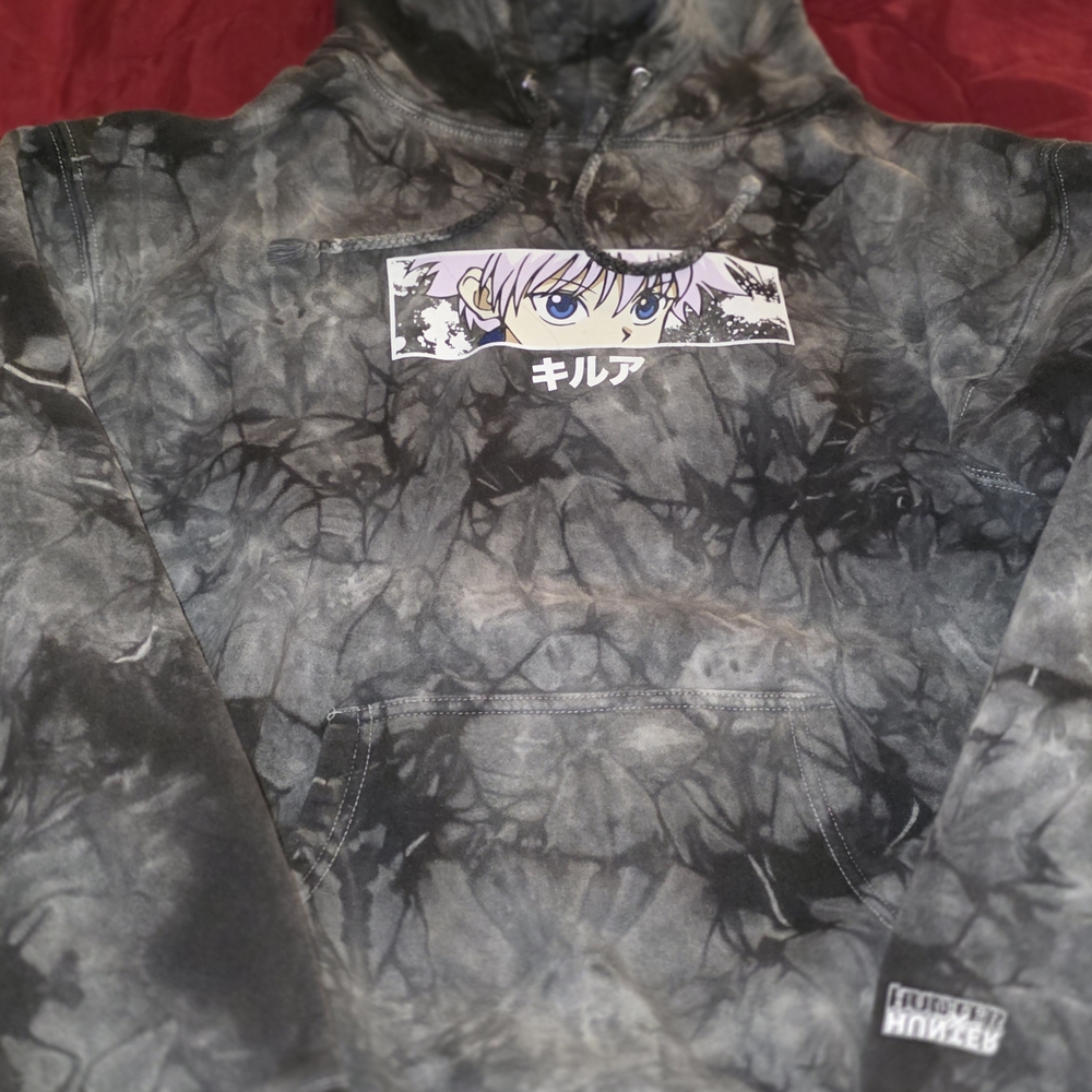 Graphic Anime HUNTER HUNTER Hoodie in Black and Gray